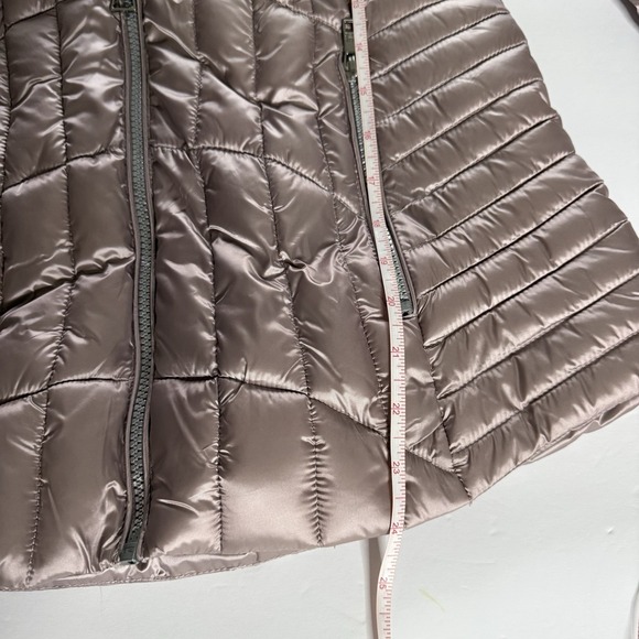 Karl Lagerfeld Paris Women's Quilted Puffer Jacket S Blush Hooded Coat winter - Picture 9 of 9
